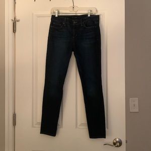 Size 29 regular Joe’s brand skinny jeans, mid-rise, dark wash.